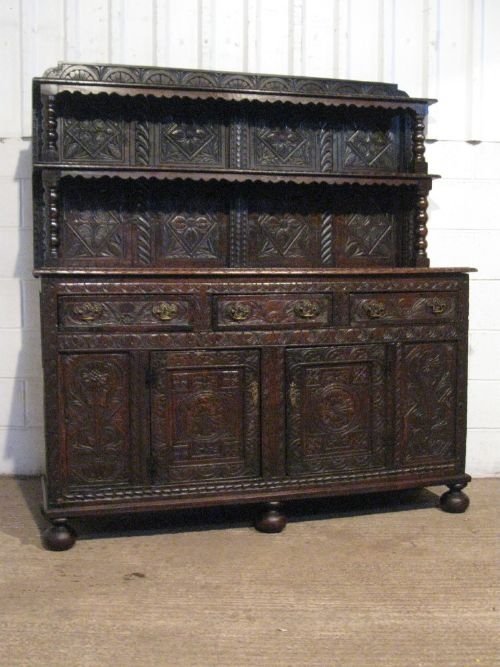 Antique Georgian Carved Oak Dresser Sideboard C1780 Wdb6012/13.9