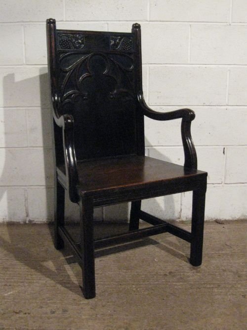 Antique Victorian Carved Pugin Oak Chair C1870 Wdb6005/13.9