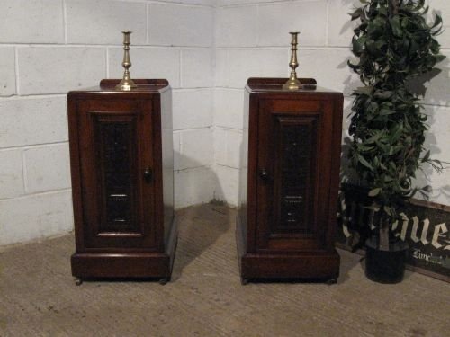 Pair Antique Edwardian Mahogany Bedside Cabinets Pot Cupboards C1900 Wdb6008/13.9