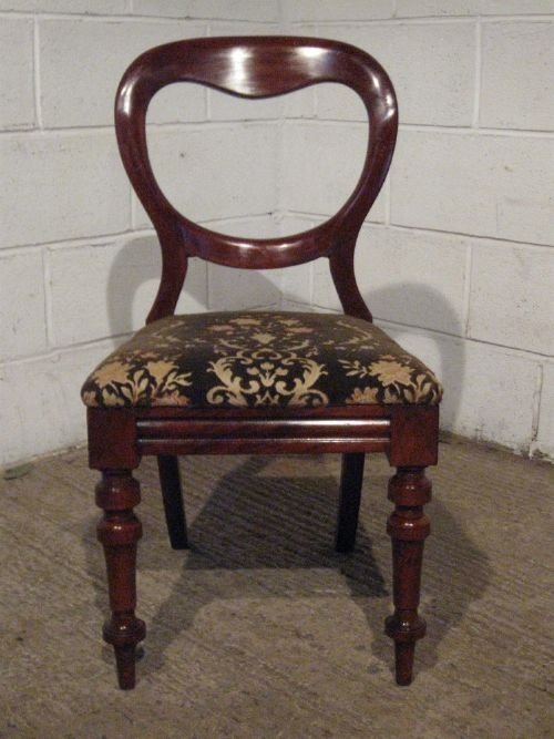fig 1. SET FOUR ANTIQUE VICTORIAN MAHOGANY BALOON BACK DINING CHAIRS C1880 WDB5992/13.9
