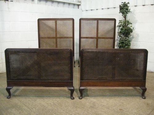 Antique Pair of Mahogany Bergere Single Beds Harrods C1910 Wdb5968/13.9