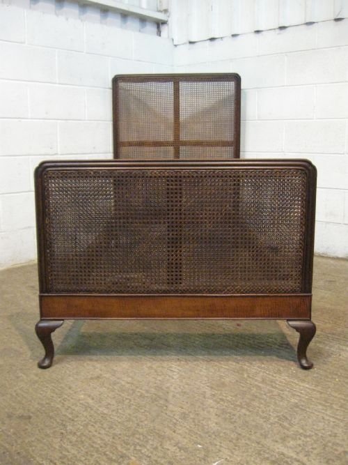 fig 1. ANTIQUE PAIR OF MAHOGANY BERGERE SINGLE BEDS HARRODS C1910 WDB5968/13.9