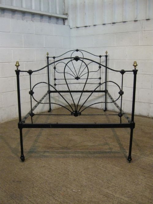 Antique Victorian Iron & Brass 3' 6" Bed C1880 Wdb6029/13.9