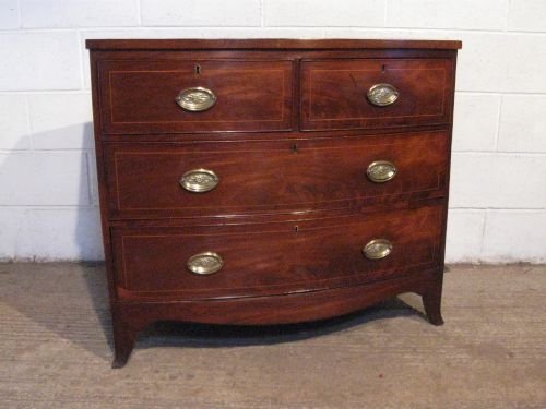 Antique Georgian Regency Mahogany Bow Front Chest of Drawers C1800 Wdb4978/13.9