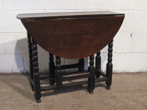 Antique James 11 Small Joined Oak Gate Leg Drop Leaf Table C1680 Wdb5976/20.9