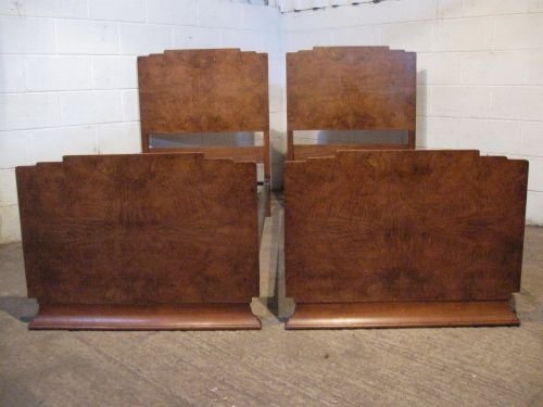Pair Antique Art Deco Burr Walnut Single Beds C1920 Wdb6021/20.9