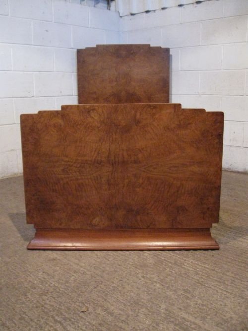 fig 1. PAIR ANTIQUE ART DECO BURR WALNUT SINGLE BEDS C1920 WDB6021/20.9