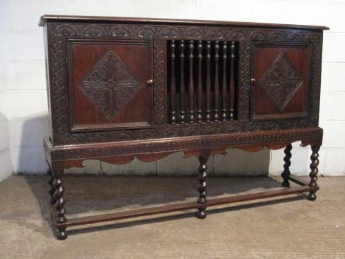 Antique Early Victorian Narrow Oak Sideboard Dresser C1850 Wdb4114a/20.9