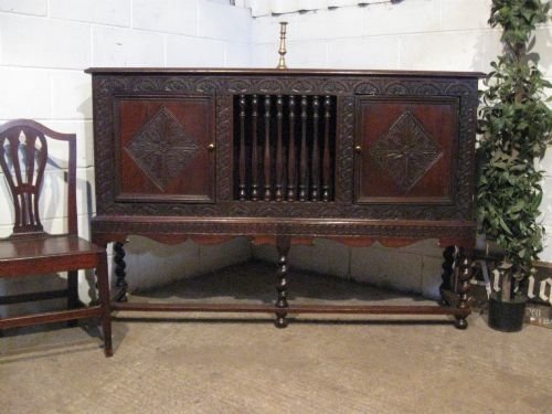 fig 1. ANTIQUE EARLY VICTORIAN NARROW OAK SIDEBOARD DRESSER C1850 WDB4114A/20.9