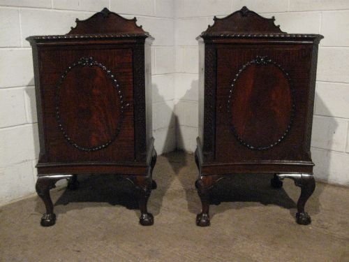 Superb Pair Antique Victorian Mahogany Chippendale Cabinets C1880 Wdb6002/27.9