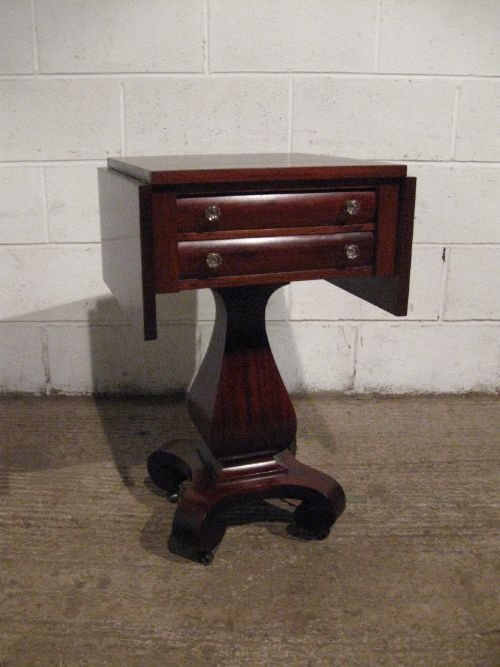 Antique William 1v Mahogany Work Sewing Side Table C1820 Wdb6044/27.9