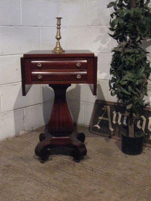 fig 1. ANTIQUE WILLIAM 1V MAHOGANY WORK SEWING SIDE TABLE C1820 WDB6044/27.9