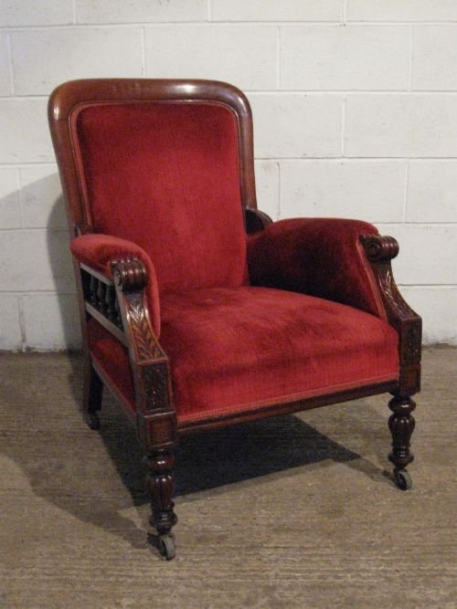 Antique Victorian Mahogany Salon Armchair C1860 Wdb6046/27.9