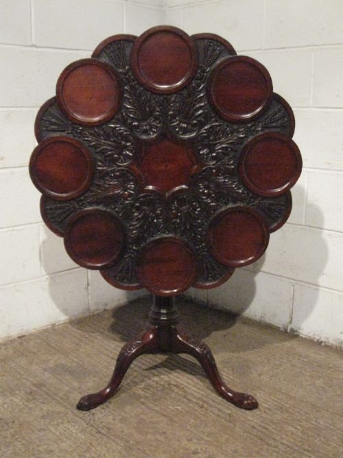 Superb Antique Georgian Mahogany Carved Dish Top Tilt Top Table C1780 Wdb5984/27.9