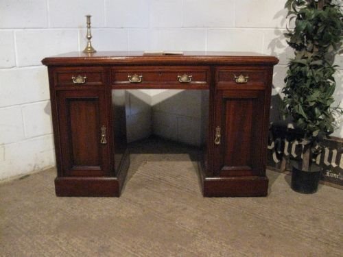 Antique Edwardian Quality Mahogany Twin Pedastal Kneehole Desk C1900 Wdb6067/6.10