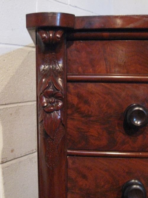 fig 1. ANTIQUE VICTORIAN MAHOGANY BOW FRONTED SCOTCH CHEST OF DRAWERS C1860 WDB6059/12.10