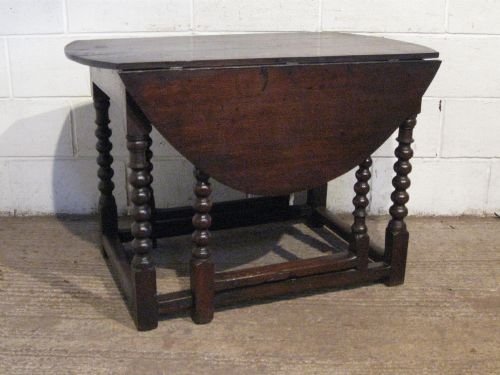 fig 1. ANTIQUE JAMES 11 PERIOD COUNTRY JOINED OAK GATE LEG DINING TABLE C1660 WDB4883/12.10