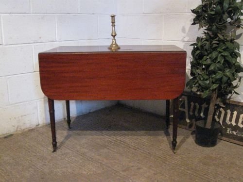 fig 1. ANTIQUE REGENCY MAHOGANY PEMBROKE DROP LEAF TABLE C1800 WDB6065/12.10