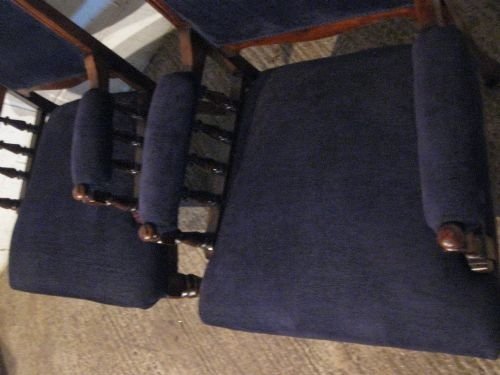 fig 1. ANTIQUE PAIR VICTORIAN WALNUT LADIES & GENTS SALON LIBRARY ARMCHAIRS C1890 WDB6060/12.10