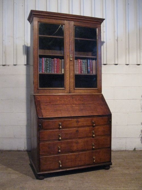 fig 1. ANTIQUE GEORGIAN OAK BUREAU BOOKCASE C1780 WDB5997/12.10