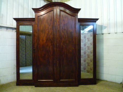 Superb Antique William 1v Mahogany Breakfront Triple Wardrobe Compactum C1820 Wdb607619/10