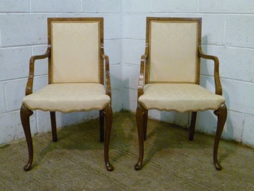 Superb Pair Antique Edwardian Walnut Salon Chairs C1900 Wdb6097/19.10
