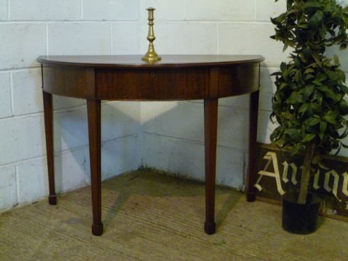 Antique Edwardian Mahogany Demi Lune Silver or Side Table C1900 Wdb6070/19.10