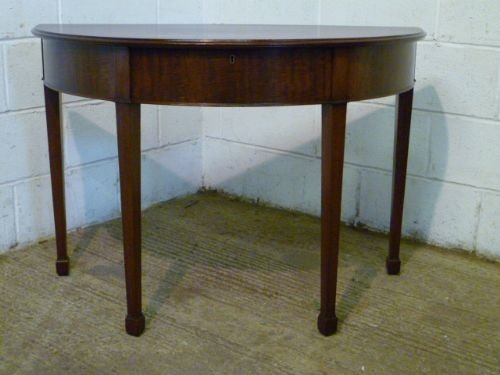 fig 1. ANTIQUE EDWARDIAN MAHOGANY DEMI LUNE SILVER OR SIDE TABLE C1900 WDB6070/19.10