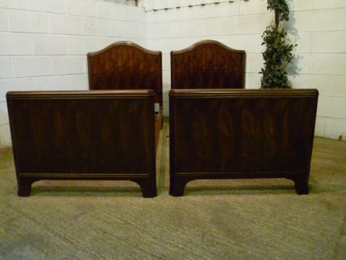 Superb Pair Antique Edwardian Mahogany Single Beds by Waring & Gillows of Lancaster C1920 Wdb6091/19.10