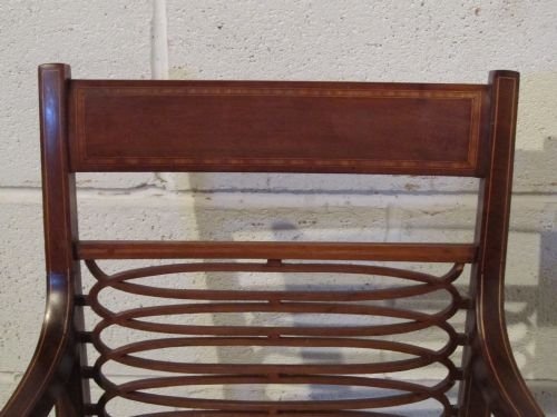 fig 1. SU[ERB ANTIQUE EDWARDIAN MAHOGANY LIBRARY DESK ELBOW CHAIR C1900 WDB6099/19.10