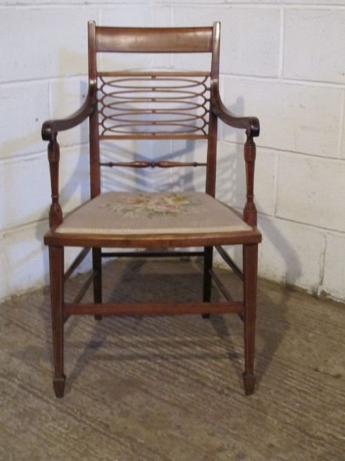 Su[erb Antique Edwardian Mahogany Library Desk Elbow Chair C1900 Wdb6099/19.10