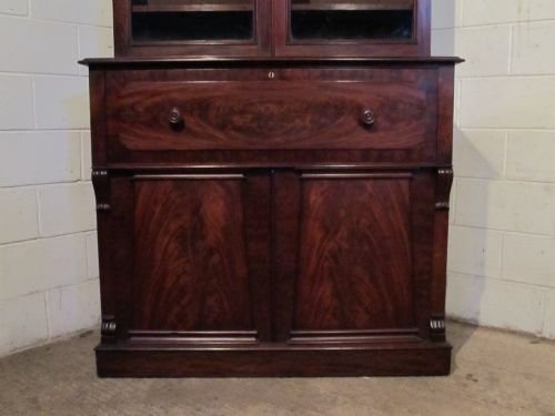 fig 2. ANTIQUE WILLIAM 1V LARGE MAHOGANY SECRETAIRE BOOKCASE WITH SECRET COMPARTMENTS C1820 WDB6001A&B/19.10