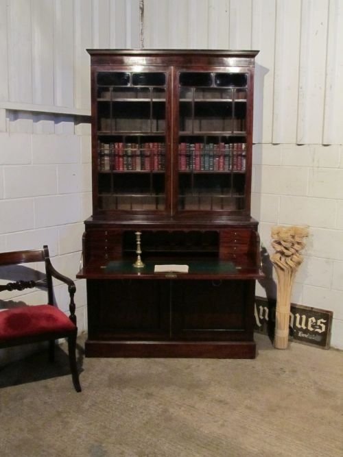 Antique Georgian Regency Mahogany Secretaire Bookcase C1800 Wdb6077/8.11