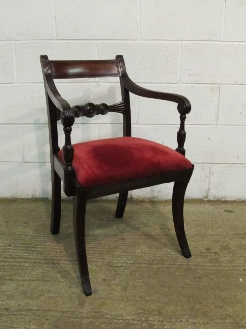 Superb Antique Regency Mahogany Desk Elbow Chair C1800 Wdb6108/8.11