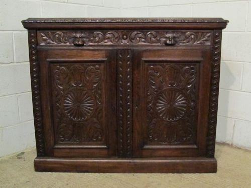 Antique Victorian Carved Gothic Oak Sideboard Chiffonier Cupboard C1860 Wdb6079/8.11