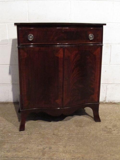 Antique Edwardian Flamed Mahogany Serpentine Side Cabinet C1900 Wdb6121/8.11