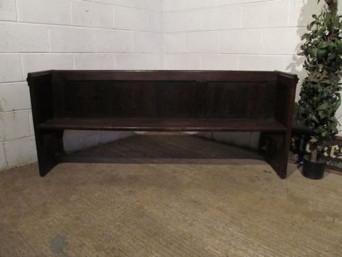 fig 1. ANTIQUE EARLY VICTORIAN COUNTRY OAK SETTLE BENCH C1850 WDB60951/8.11