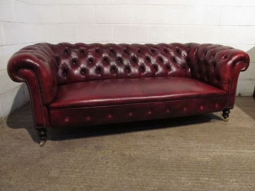 Stunning Antique Victorian Leather Chesterfield Sofa C1880 Wp1/8.11