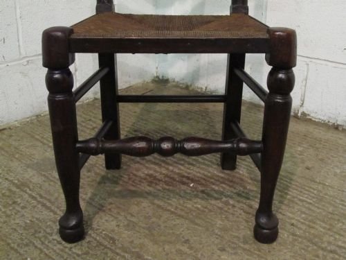 fig 2. ANTIQUE SET SIX VICTORIAN COUNTRY OAK LADDER BACK DINING CHAIRS C1880 WDB6011/8.11