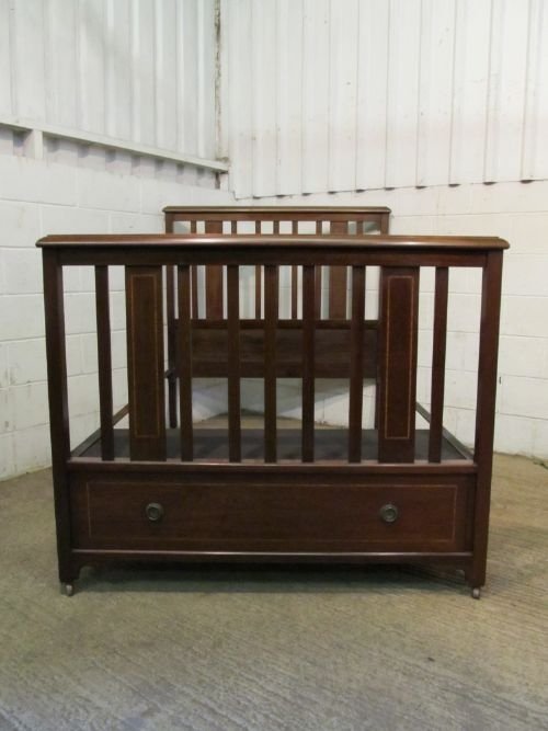 Antique Edwardian Mahogany Double with Unusual Drawer Feature Wdb6117/8.11