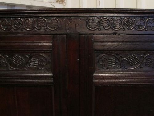 fig 2. ANTIQUE GEORGIAN JOINED OAK TACK OR HALL CUPBOARD C1780 WDB6132/15.11