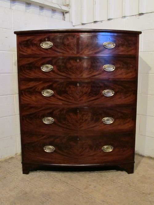 Antique Regency Mahogany Bow Front Chest of Drawers C1800 Wdb6124/15.11