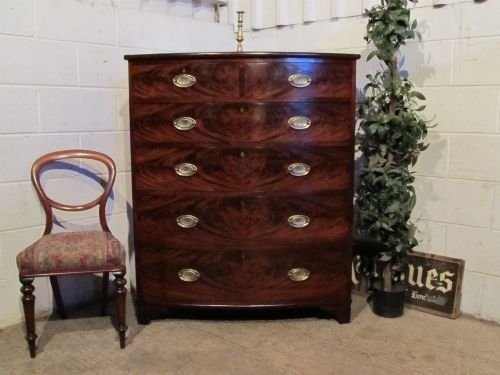 fig 1. ANTIQUE REGENCY MAHOGANY BOW FRONT CHEST OF DRAWERS C1800 WDB6124/15.11