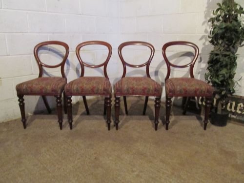 Antique Set Four Victorian Mahogany Spoon Back Dining Chairs C1880 Wdb6135/15.11
