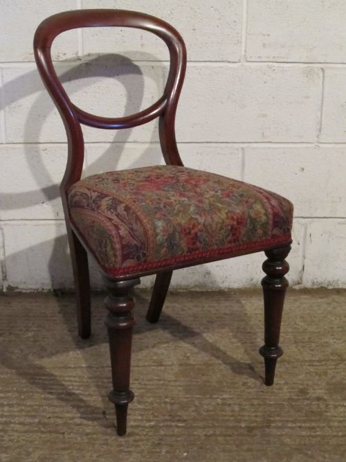 fig 1. ANTIQUE SET FOUR VICTORIAN MAHOGANY SPOON BACK DINING CHAIRS C1880 WDB6135/15.11