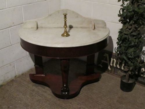 fig 1. ANTIQUE VICTORIAN MAHOGANY DUCHESSE MARBLE TOPPED WASHSTAND SIDE TABLE C1860 WDB6119/15.11