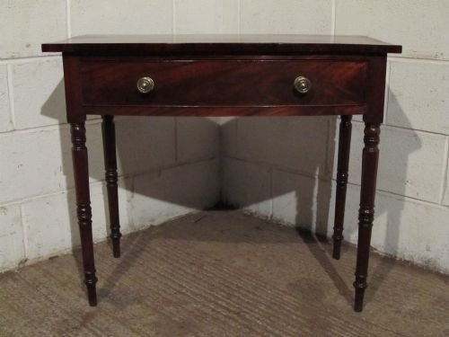 fig 2. ANTIQUE REGENCY MAHOGANY BOW FRONT SIDE TABLE WRITING DESK C1800 WDB6152/29.11