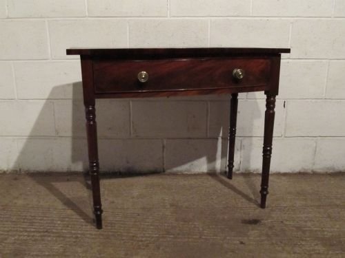 fig 1. ANTIQUE REGENCY MAHOGANY BOW FRONT SIDE TABLE WRITING DESK C1800 WDB6152/29.11