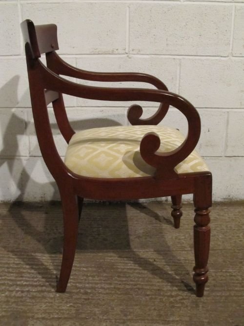 Superb Antique William 1v Mahogany Scroll Arm Desk Chair C1820 Wdb6155/29.11