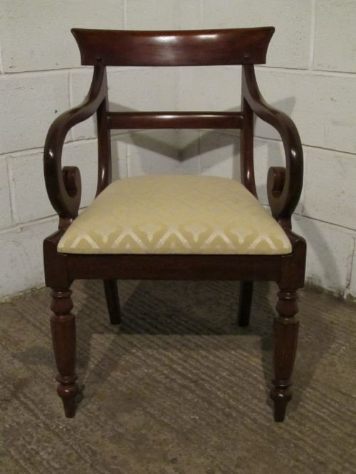 fig 1. SUPERB ANTIQUE WILLIAM 1V MAHOGANY SCROLL ARM DESK CHAIR C1820 WDB6155/29.11